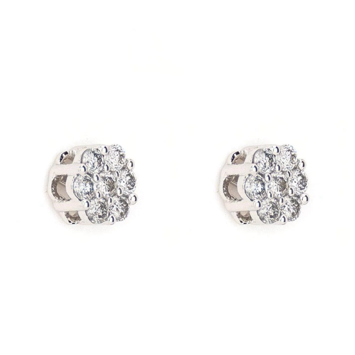0.8 CTTW Diamond Cluster Earrings