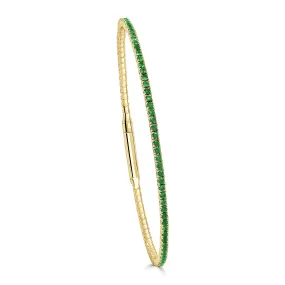 14K Gold & Emerald Flexible Bangle - 1.40ct