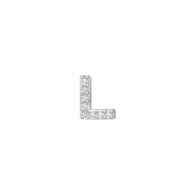 14k Skinny L Charm (white)
