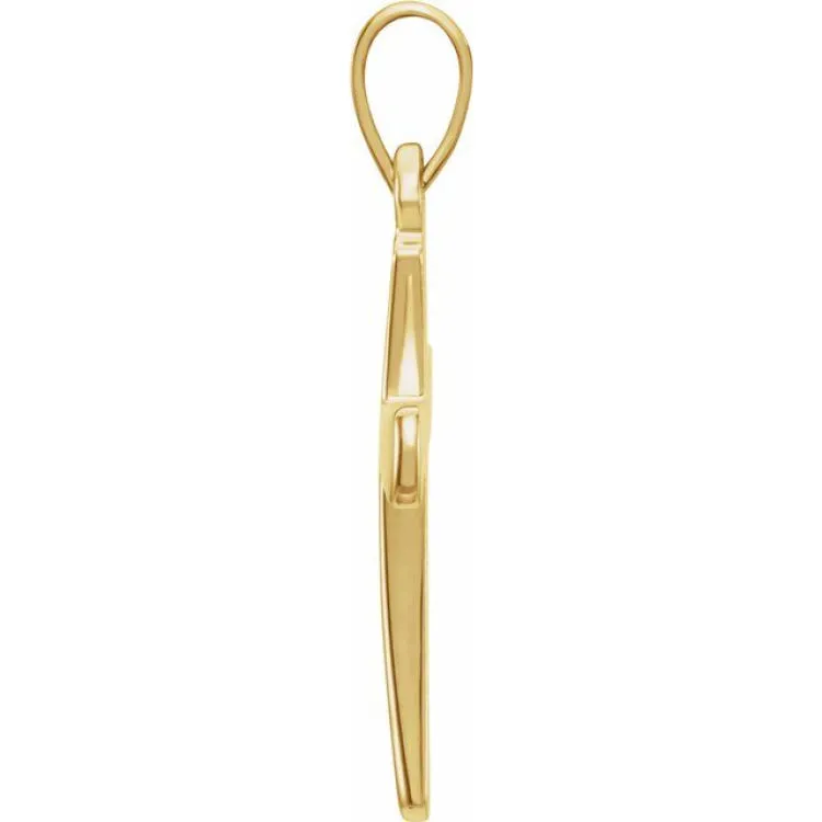 14K Yellow 19.3x11.4 mm Cross Pendant