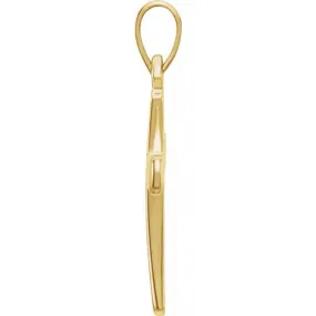 14K Yellow 19.3x11.4 mm Cross Pendant