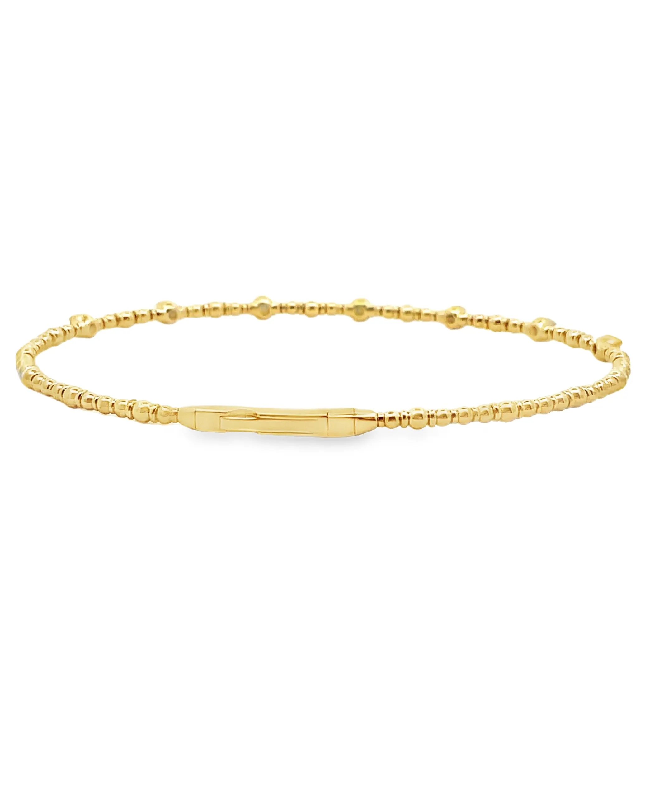14K Yellow Gold Flexible Diamond Bangle Bracelet