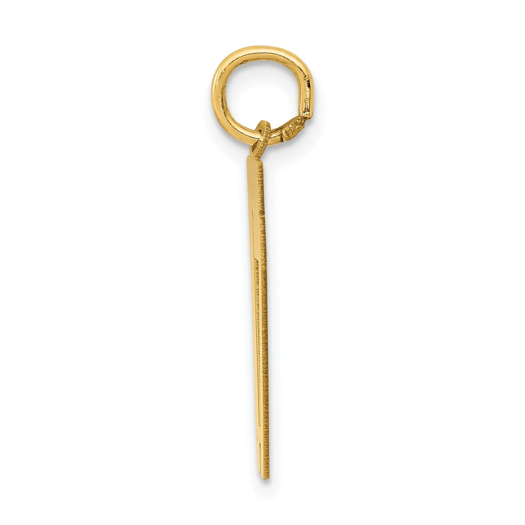 14K Yellow Gold Polished Finish Medium Size Number 17 Charm Pendant