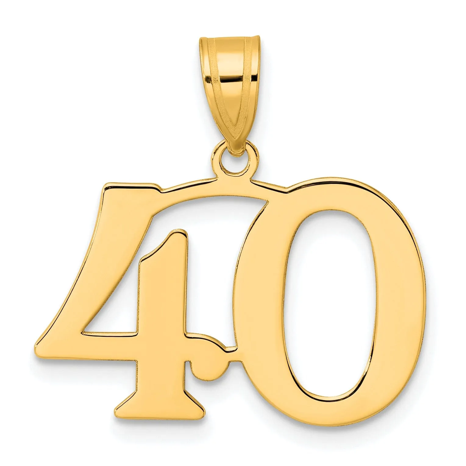 14k Yellow Gold Polished Finish Number 40 Charm Pendant