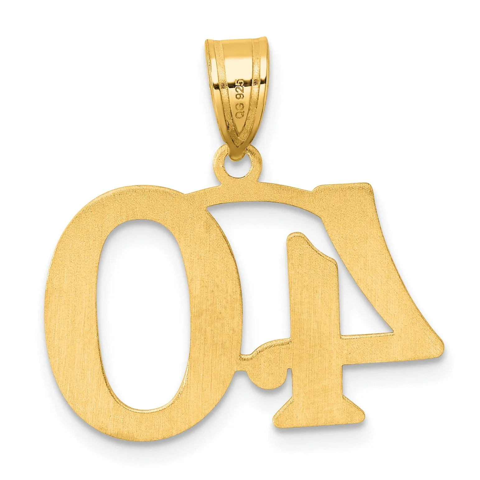 14k Yellow Gold Polished Finish Number 40 Charm Pendant