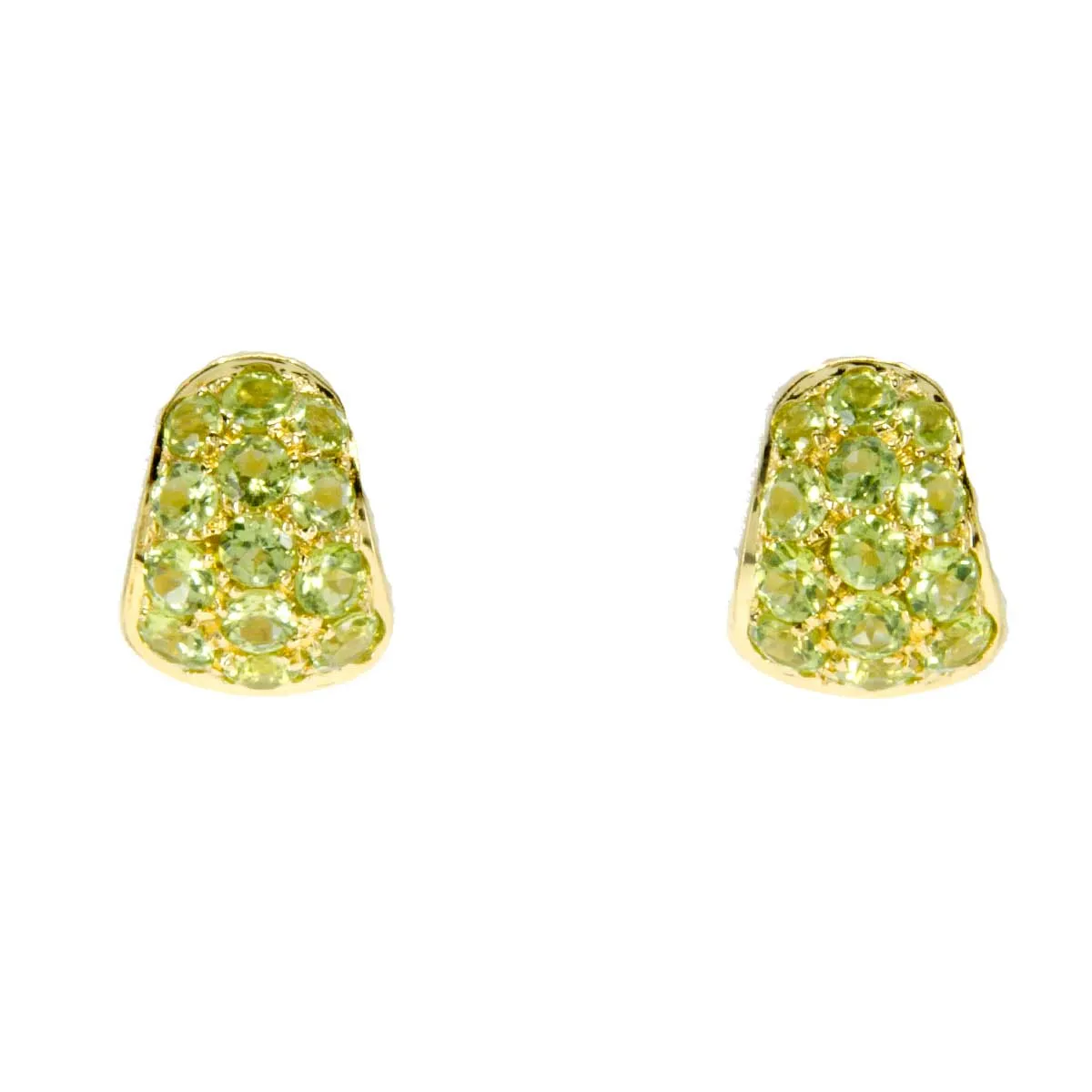 18K Gold & Peridot Huggie Earrings