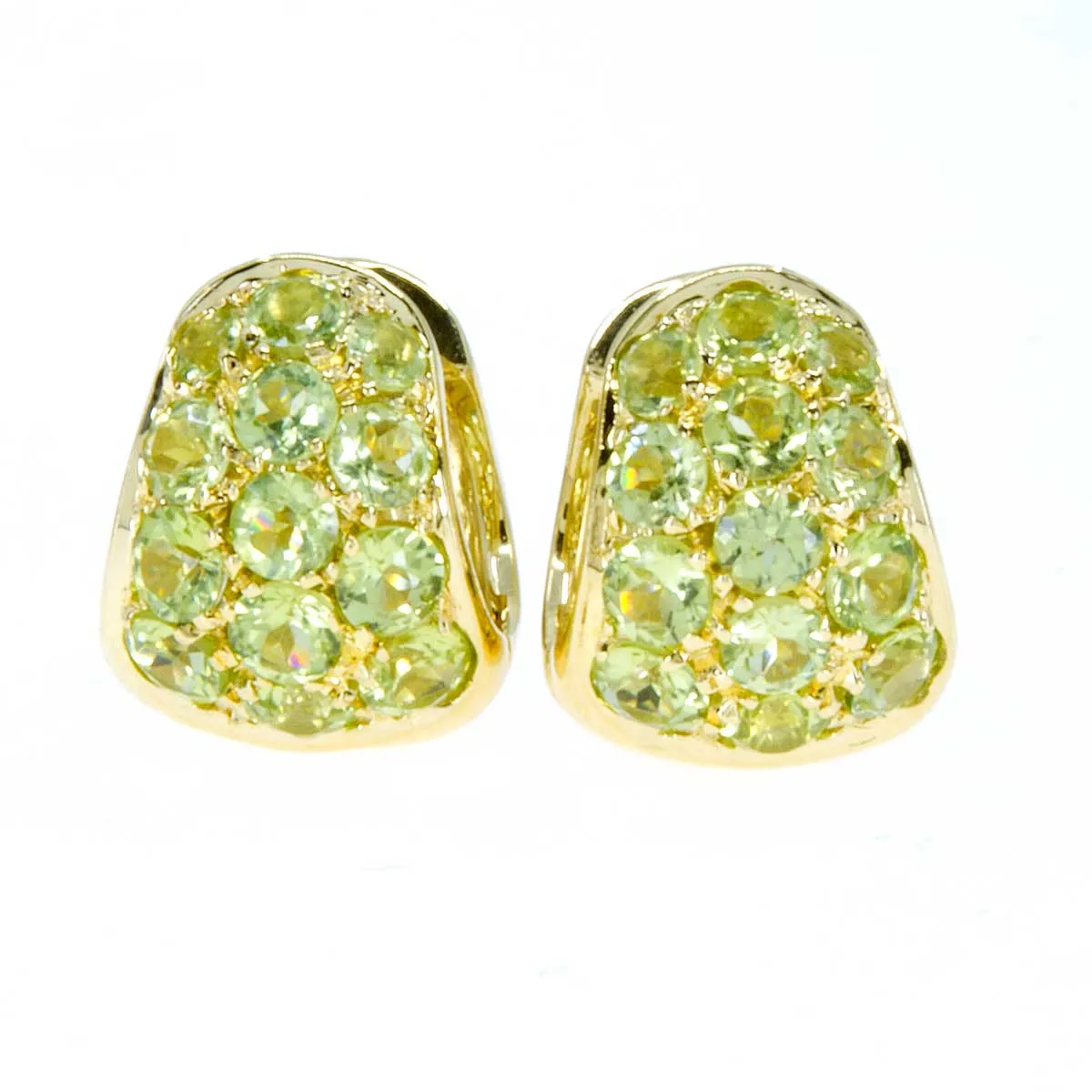 18K Gold & Peridot Huggie Earrings