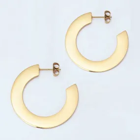 18K Gold-Filled Large Flat Hoop Earrings