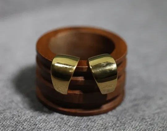 18K Gold-Filled Wide Huggie Hoops