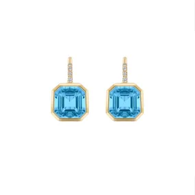 18K Gold Gossip Asscher Cut Earrings