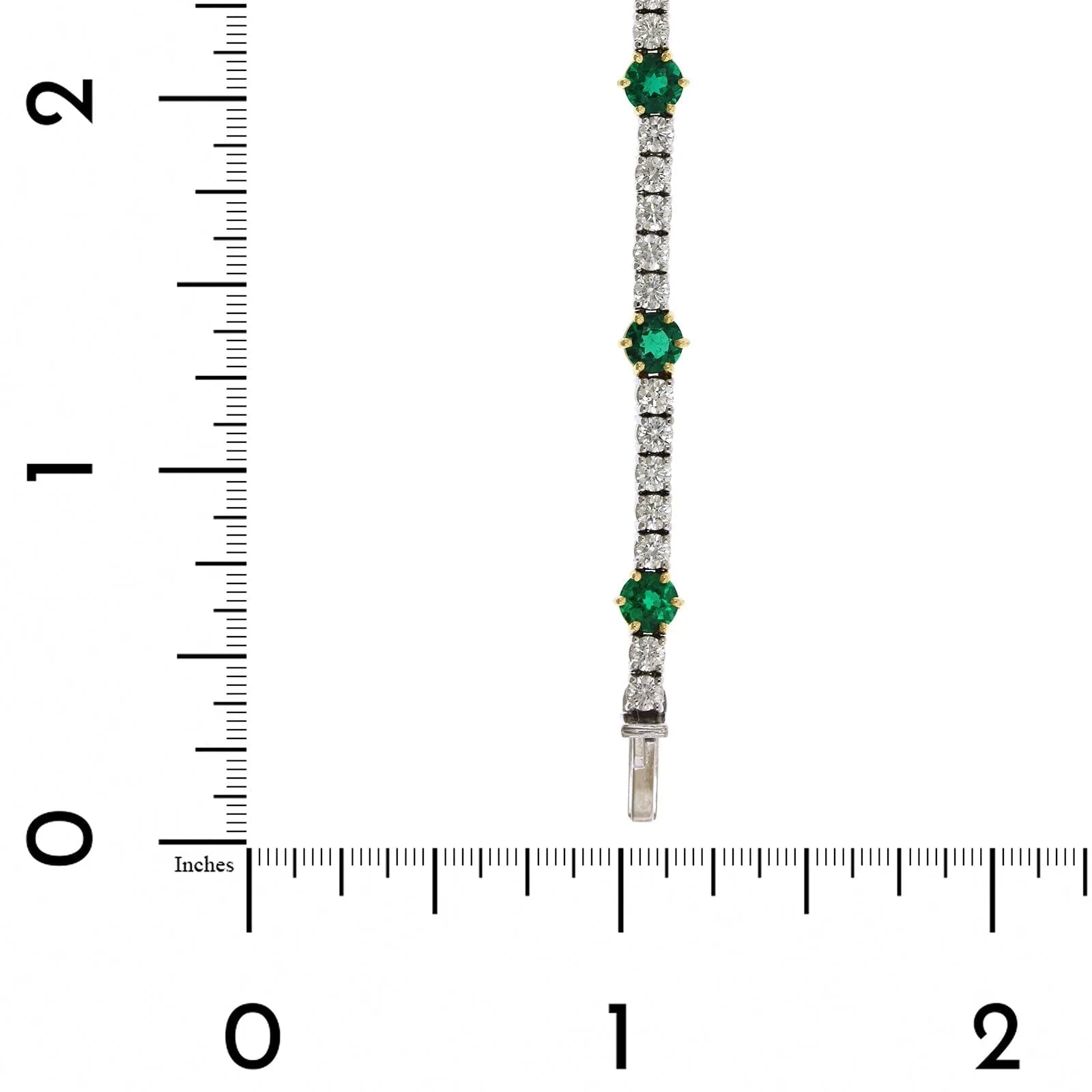 18K Two-Tone Emerald and Diamond Bracelet