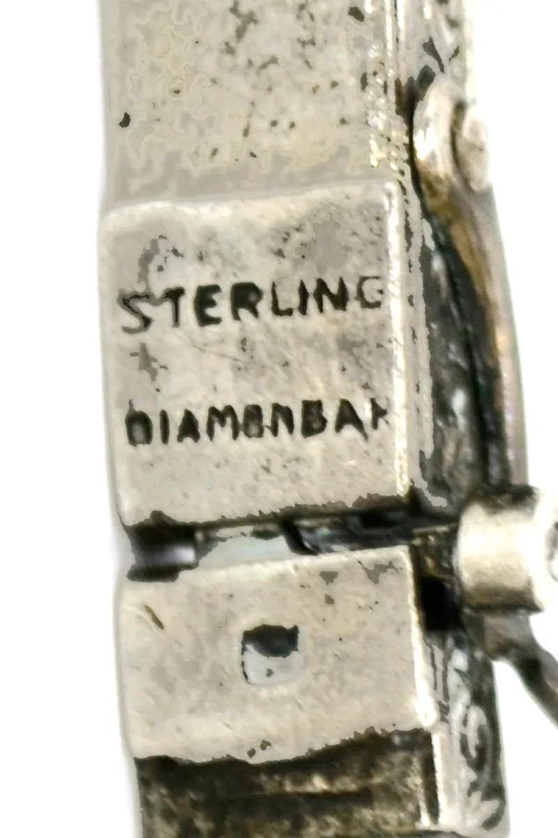 1920s Art Deco Wachenheimer Bros Diamonbar Green Sterling Silver Bracelet