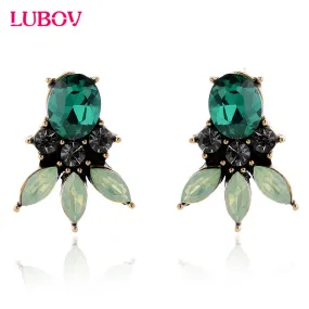 2017 Fashion Crystal Earrings Vintage Punk Style Brand New Stud Earrings for Women Gift Fast Shipping 4 Colors Statement