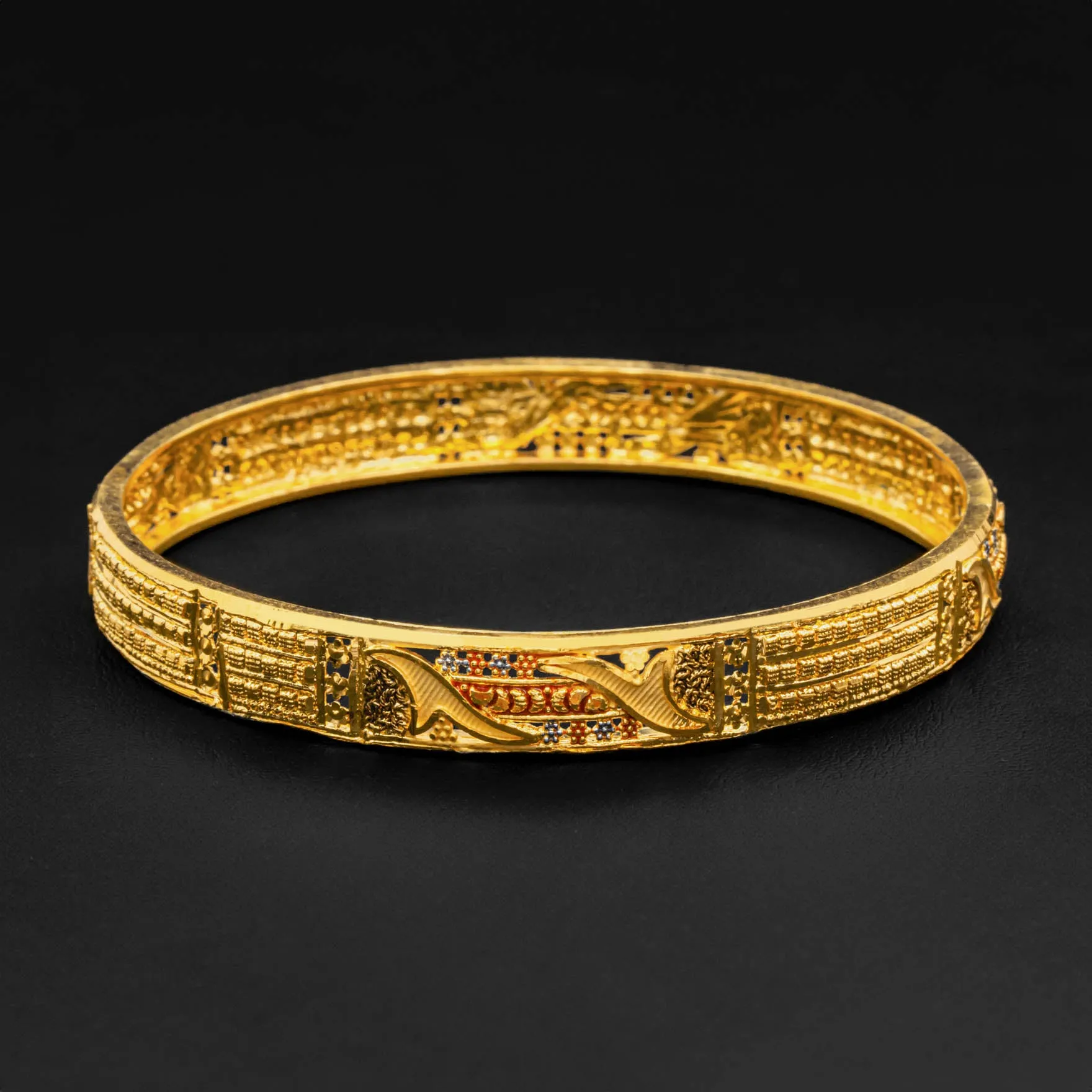 24ct Heavy Gold Plated Enamel Bangle PEB3-032