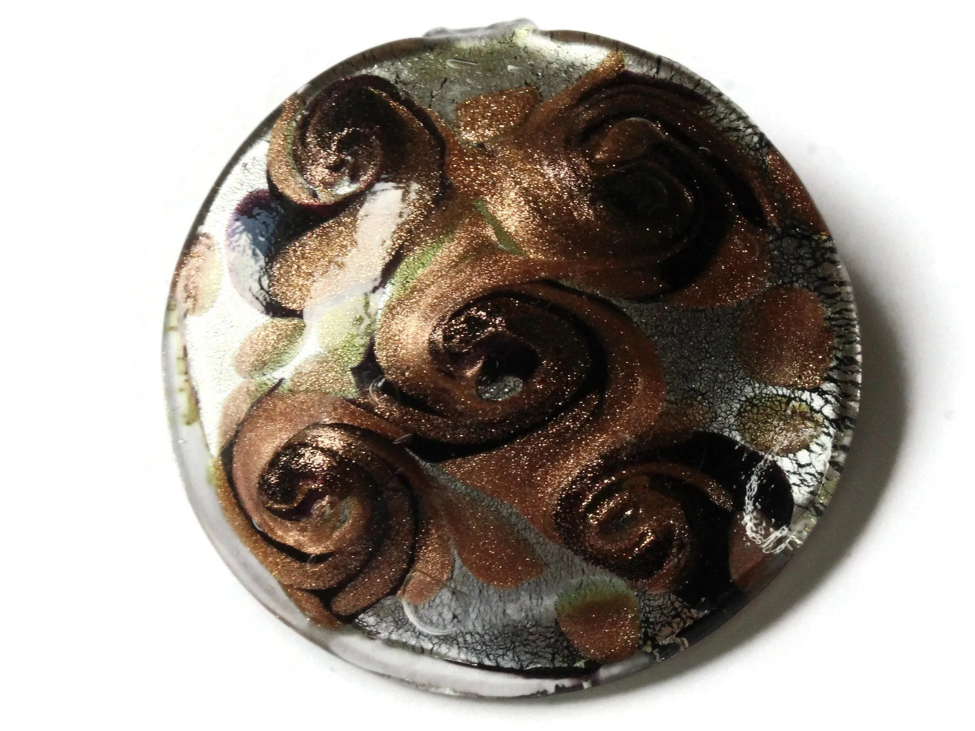 52mm Black Foil Glass Pendant Round Pendant