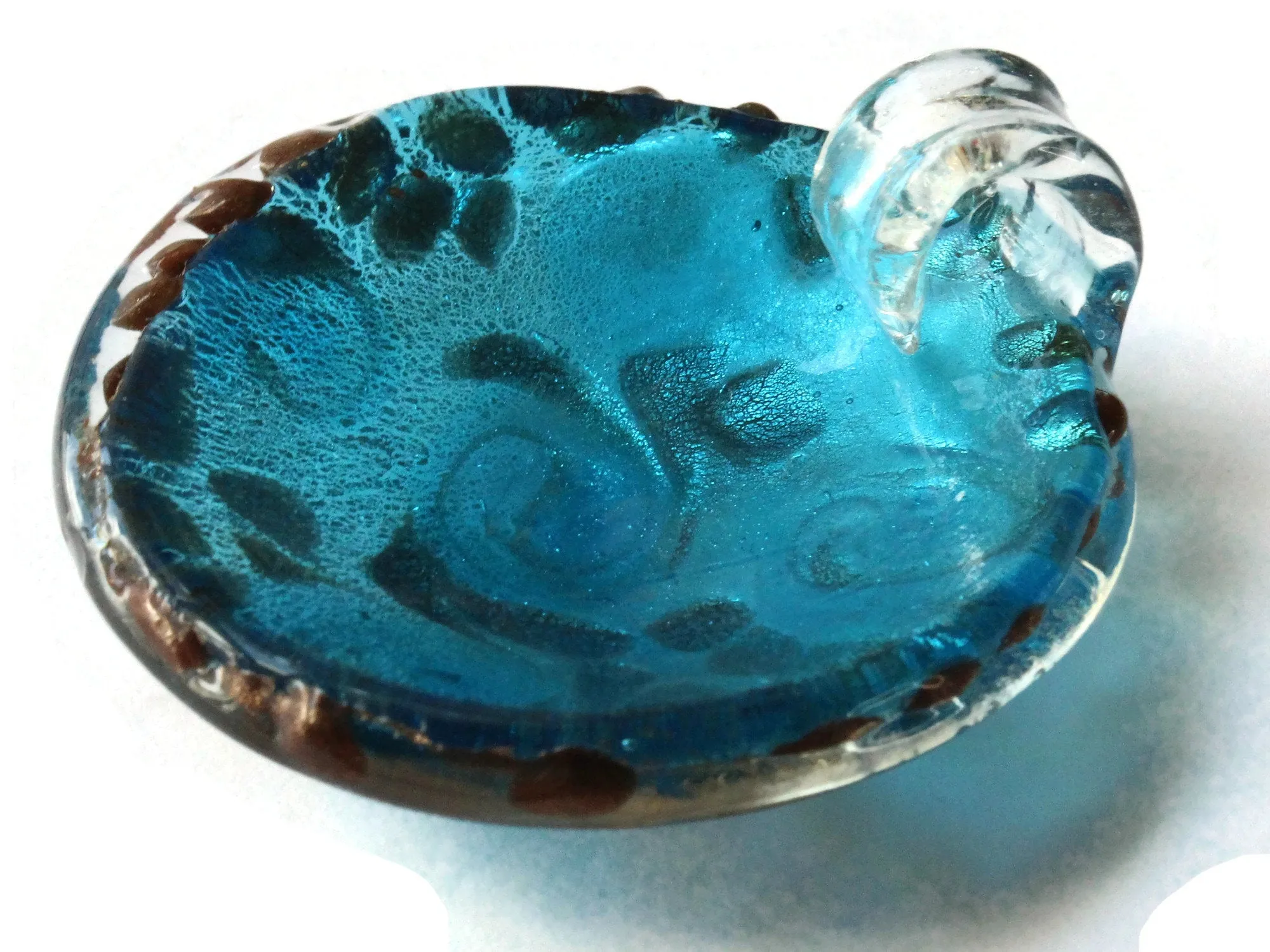 52mm Sky Blue Foil Glass Round Pendant