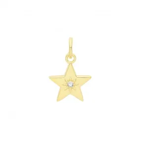 Acotis Silver Pendant Set Gold Plated Zirconia Star G61062GP