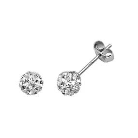 Acotis Silver Stud Earrings Crystal Ball G5809