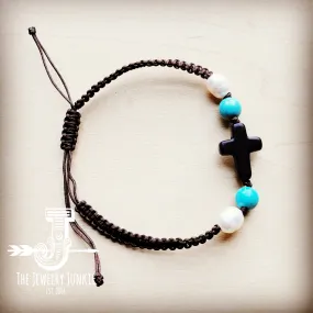 **Adjustable Woven Turquoise Braided Bracelet 806v