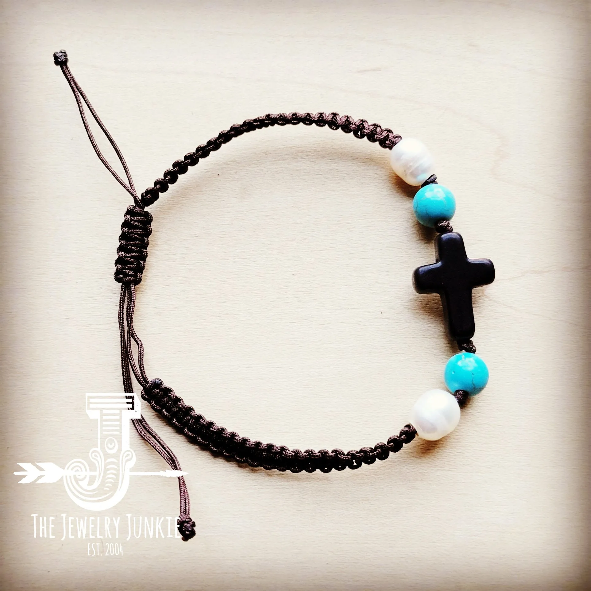 **Adjustable Woven Turquoise Braided Bracelet 806v