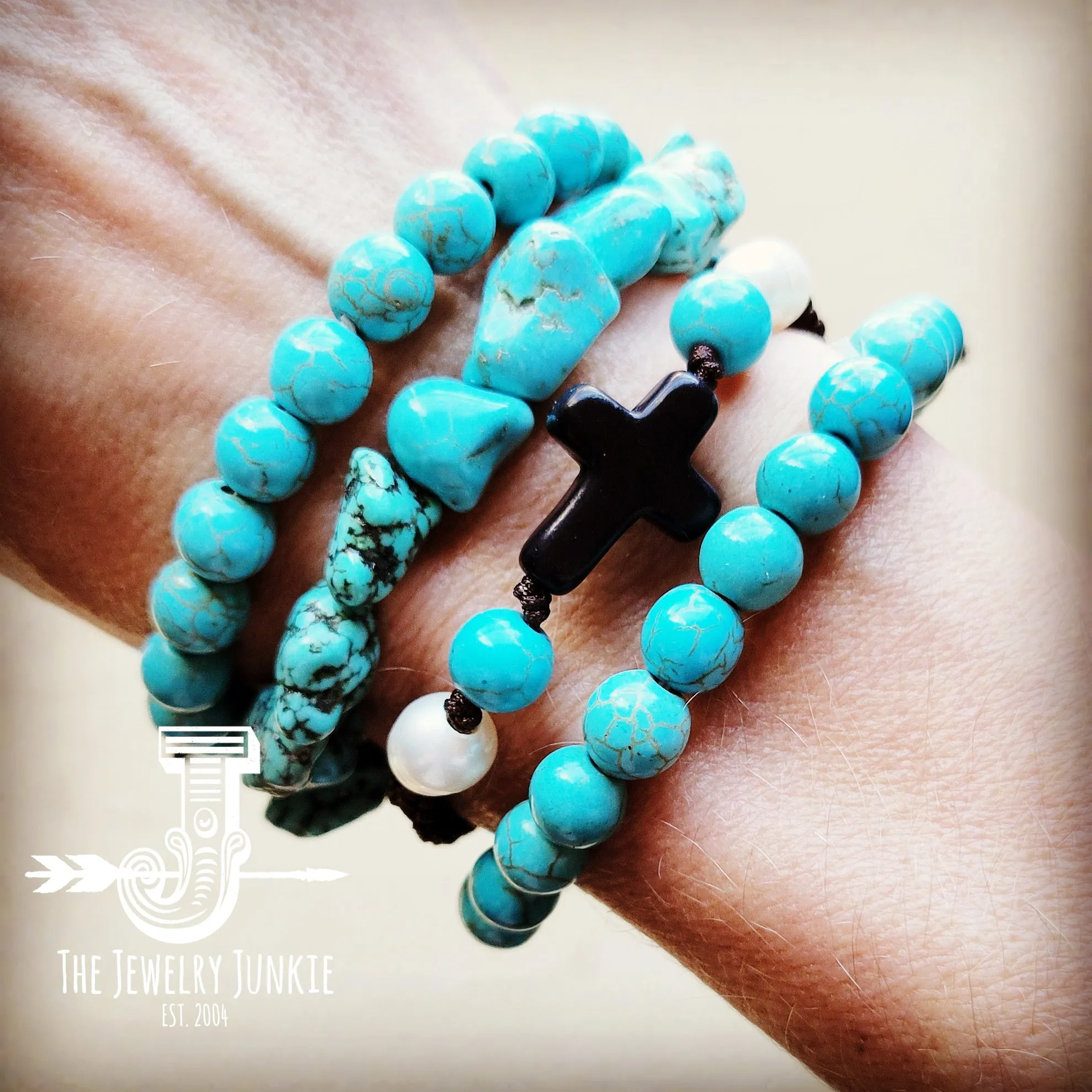 **Adjustable Woven Turquoise Braided Bracelet 806v