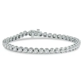 Ags Certified 5 Carat Tw Three Prong Diamond Tennis Bracelet In 14K White Gold (J-K Color, I2-I3 Clarity)