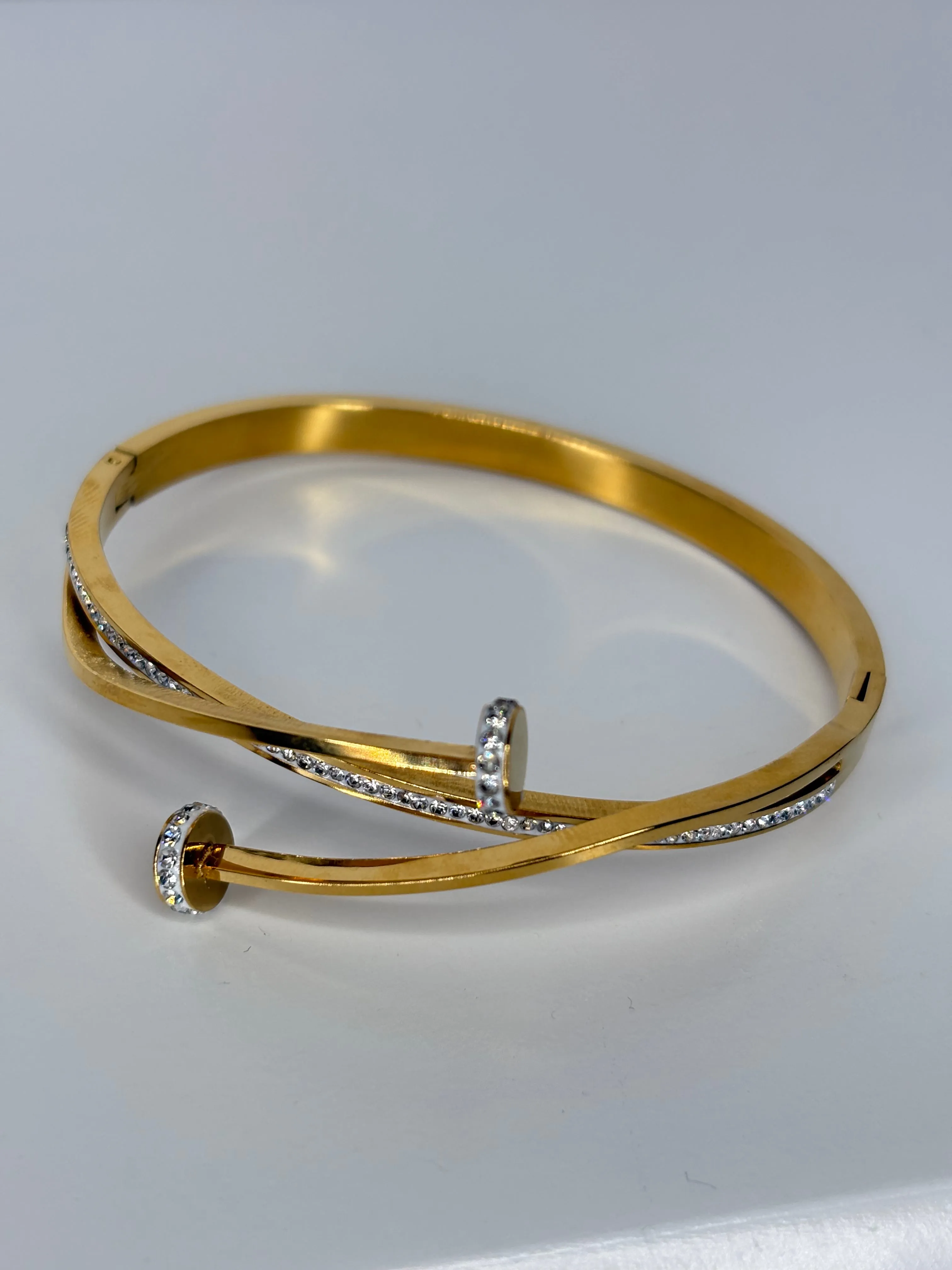 Alex - Gold Diamanté Bangle