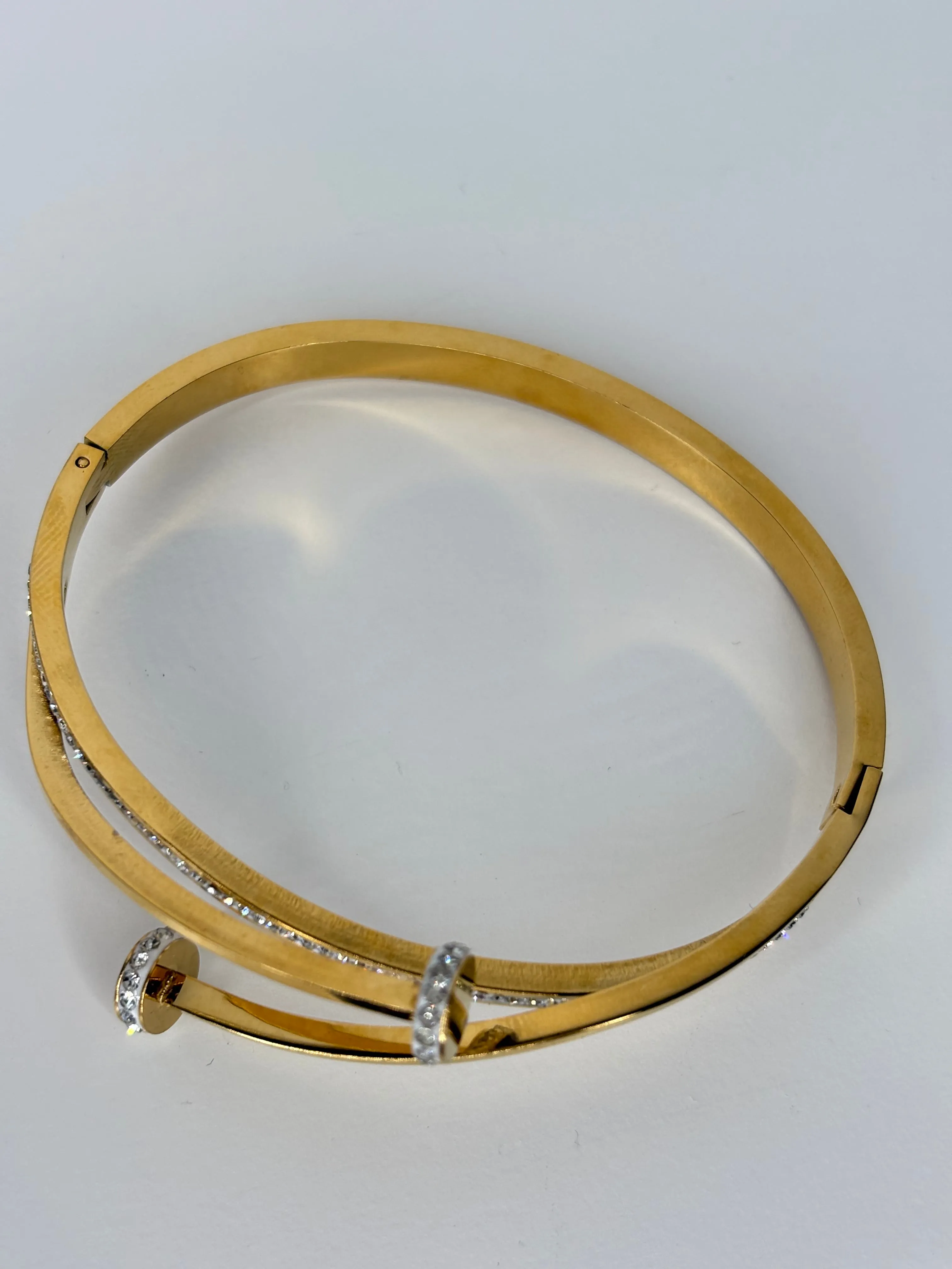 Alex - Gold Diamanté Bangle
