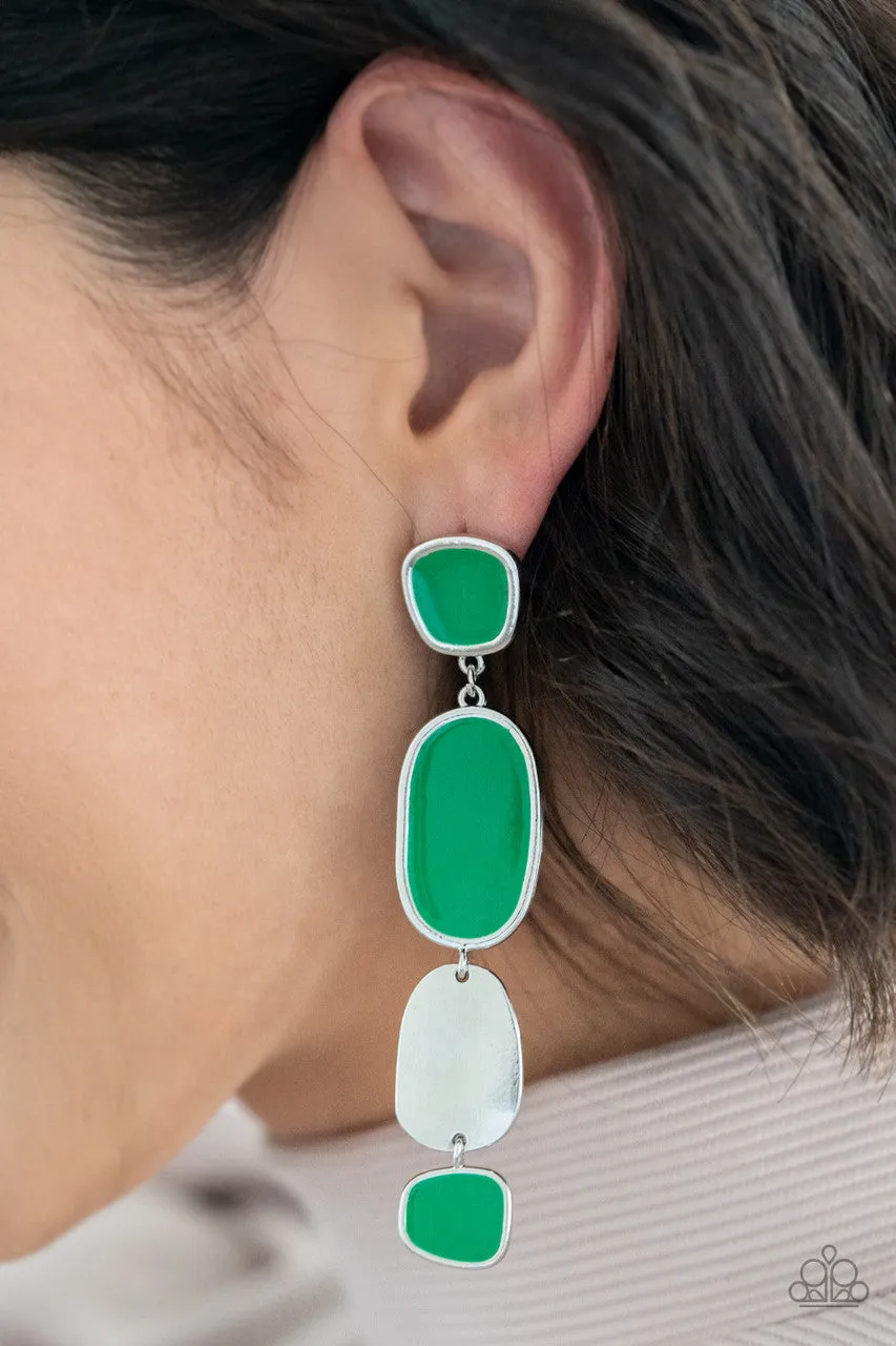 All Out Allure Green Paparazzi Earrings