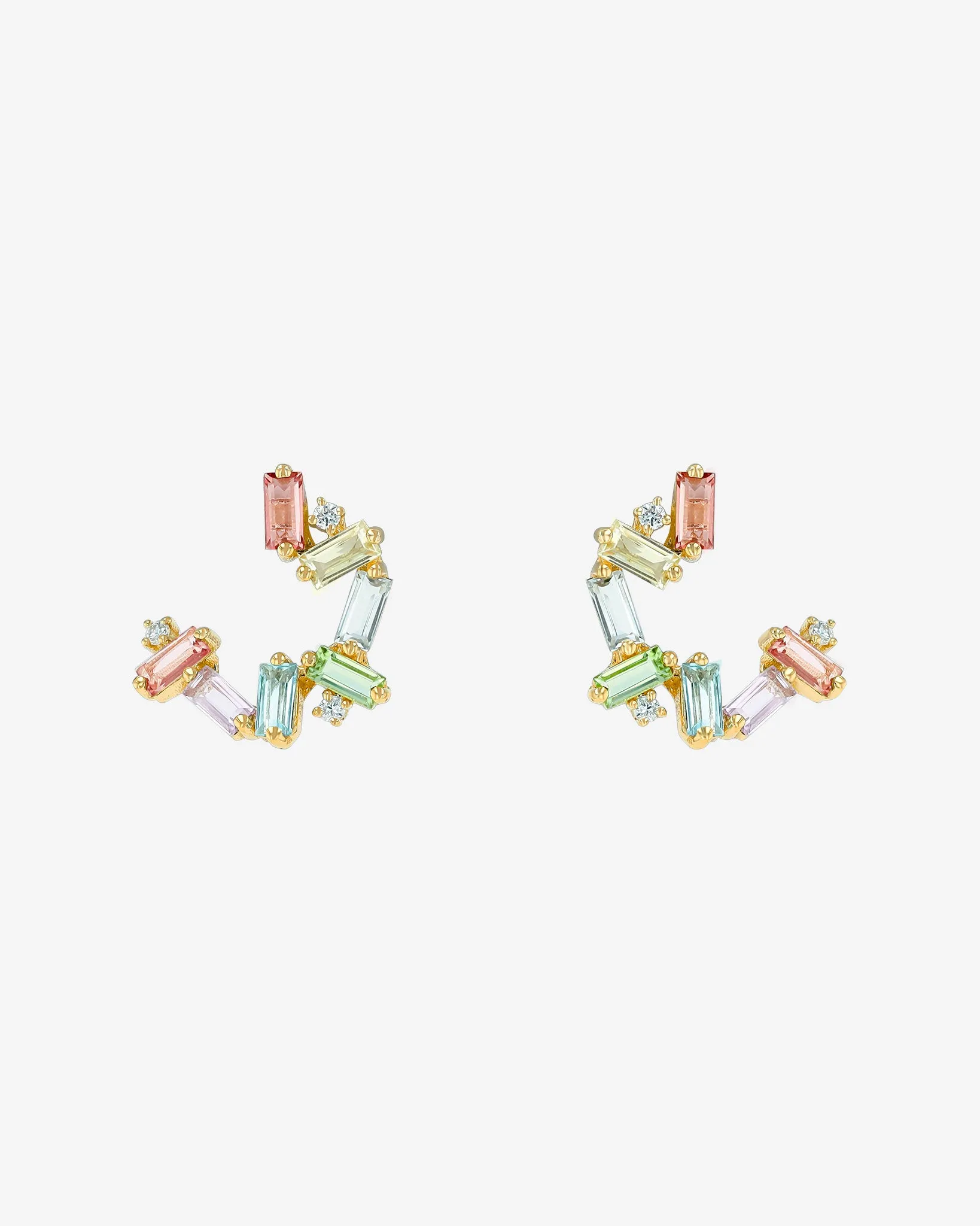 Amalfi Burst Pastel Sideways Mini Hoops