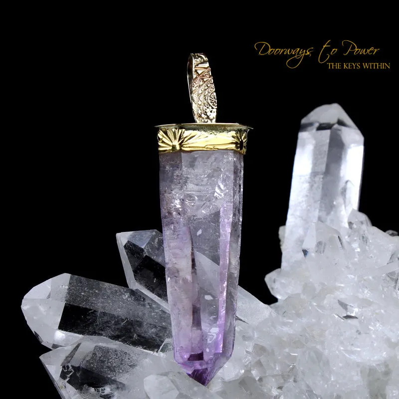 Amethyst Light Language Pendant™ 22k Record Keeper