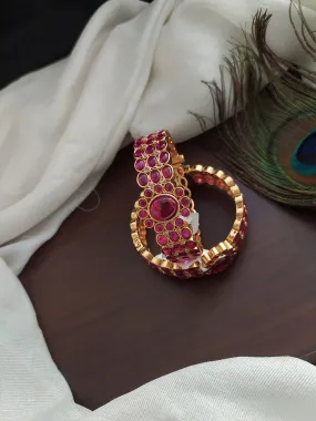 Antique Kada (Bangle) In Pure Kemp Stones - Sonal Fashion Jewellery