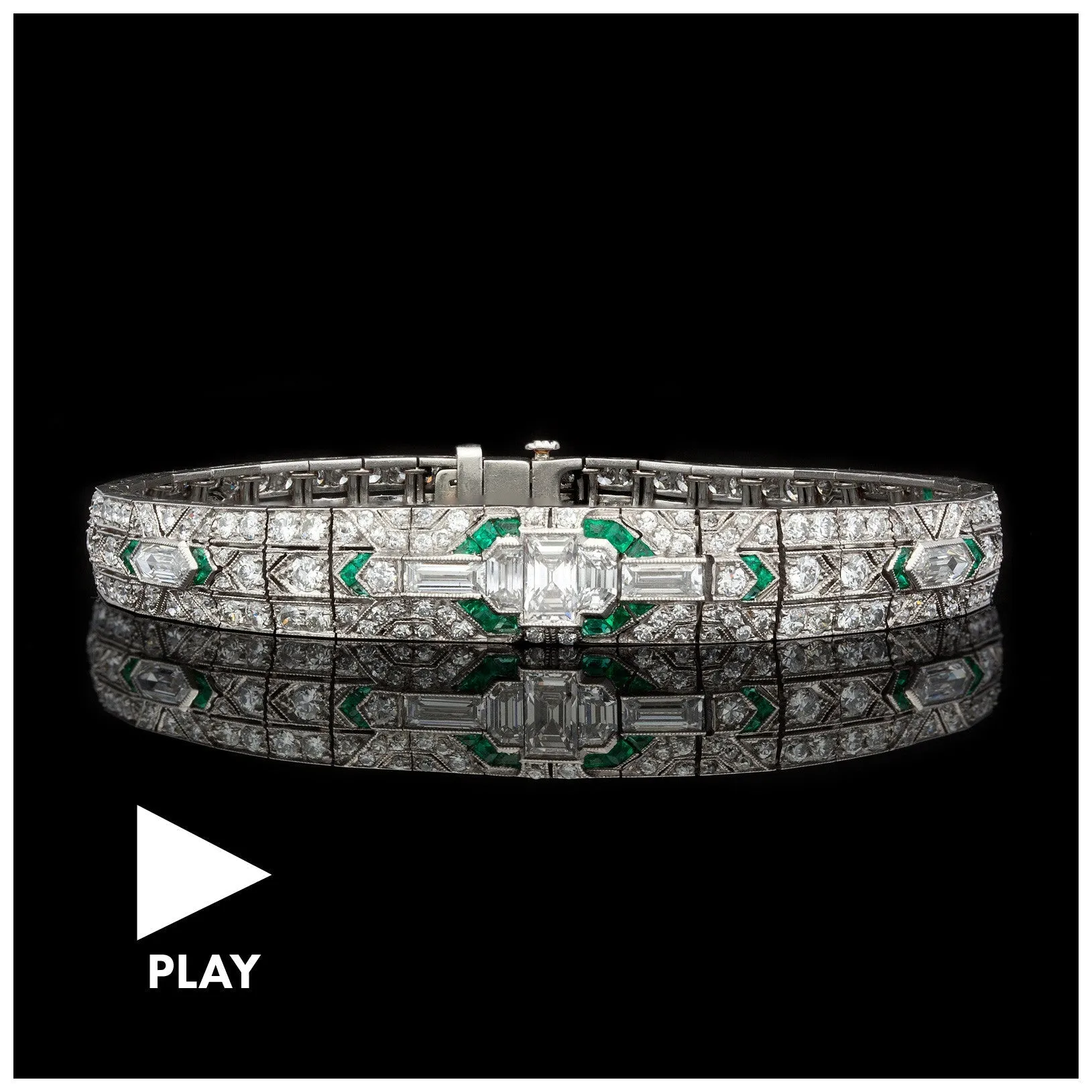 Art Deco Diamond & Emerald Bracelet, circa 1920s