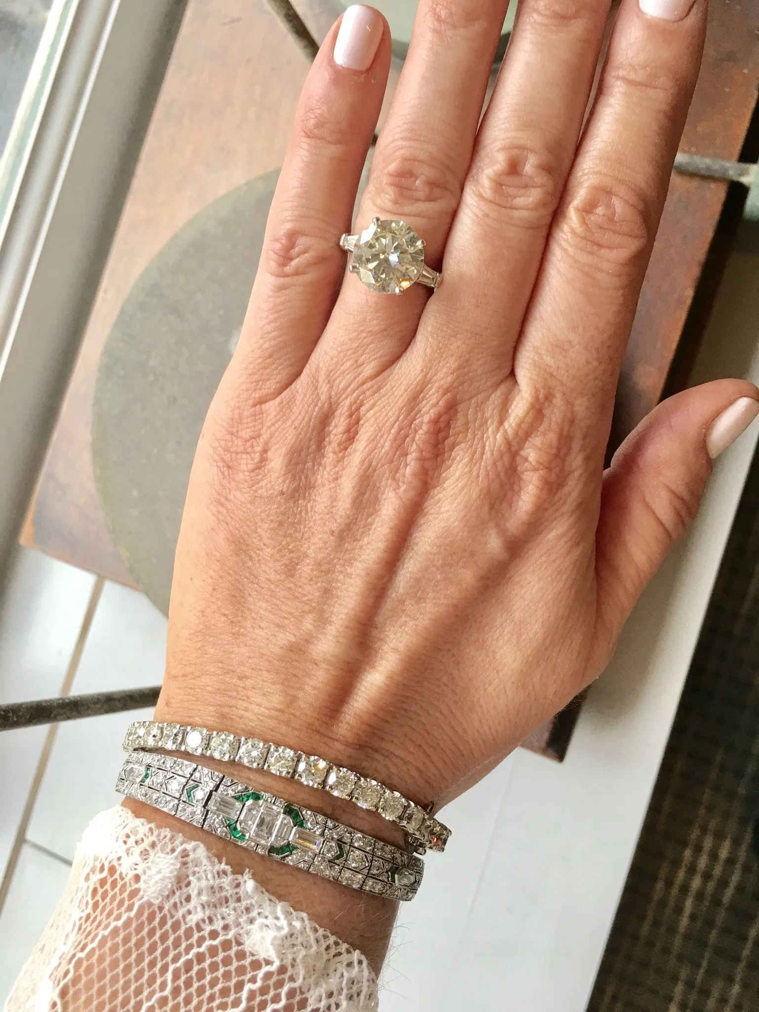 Art Deco Diamond & Emerald Bracelet, circa 1920s