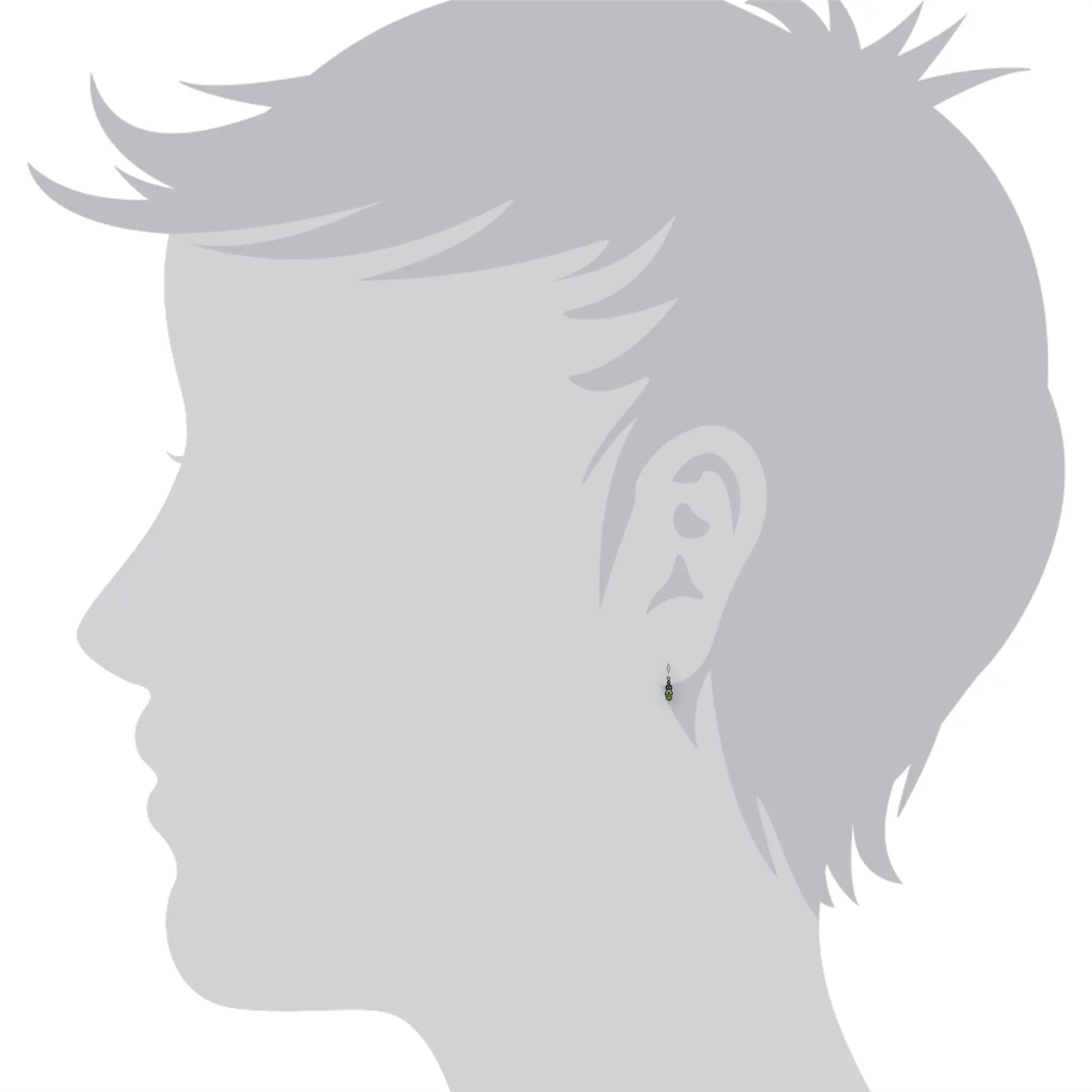 Art Deco Stil Peridot & Markasit Tropfen Ohrringe in Sterling Silber