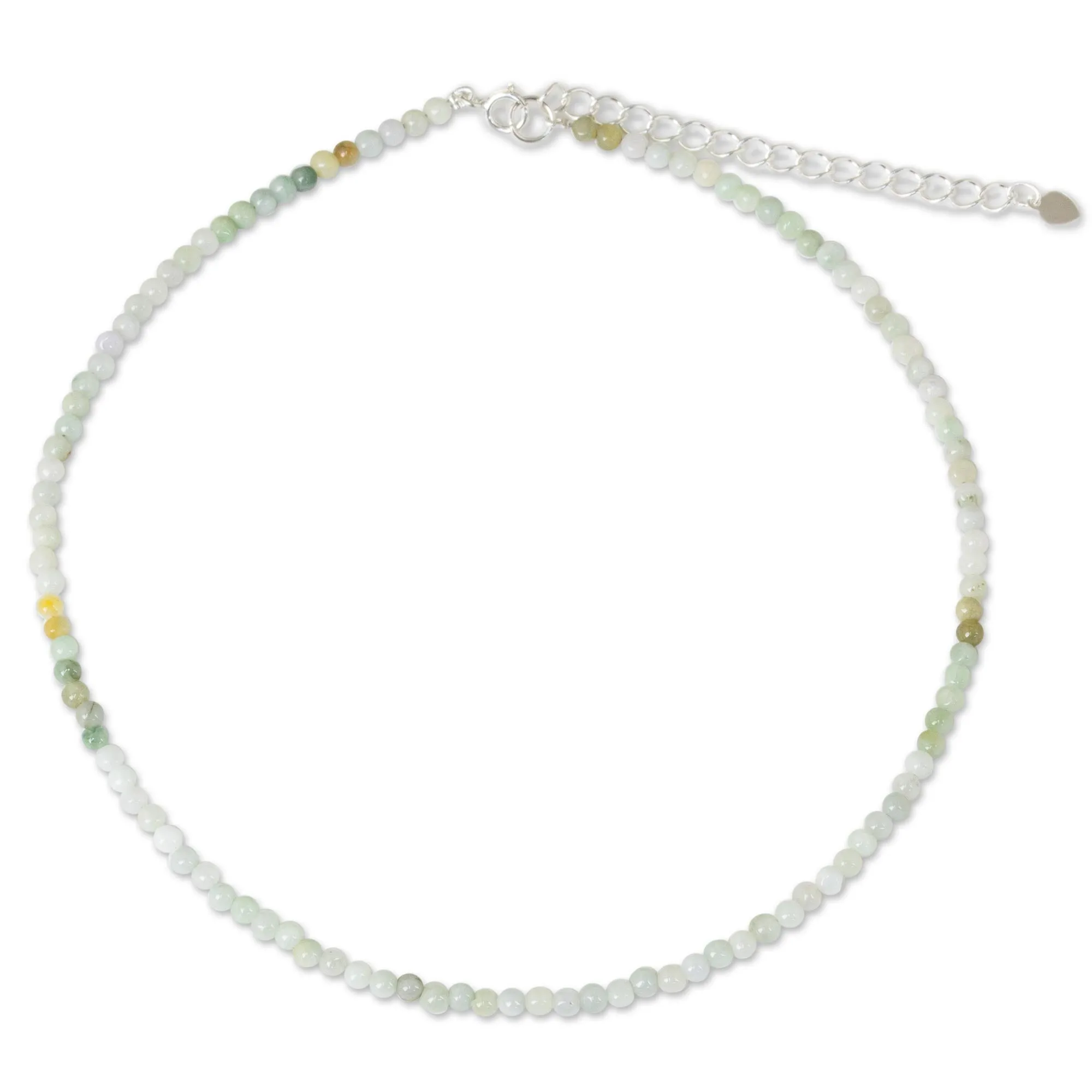 Attraction Continuum Asian Jade Beaded Artisan Crafted Necklace from Thailand