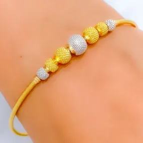 Attractive Alternating Two-Tone 22k Gold  Bangle Bracelet