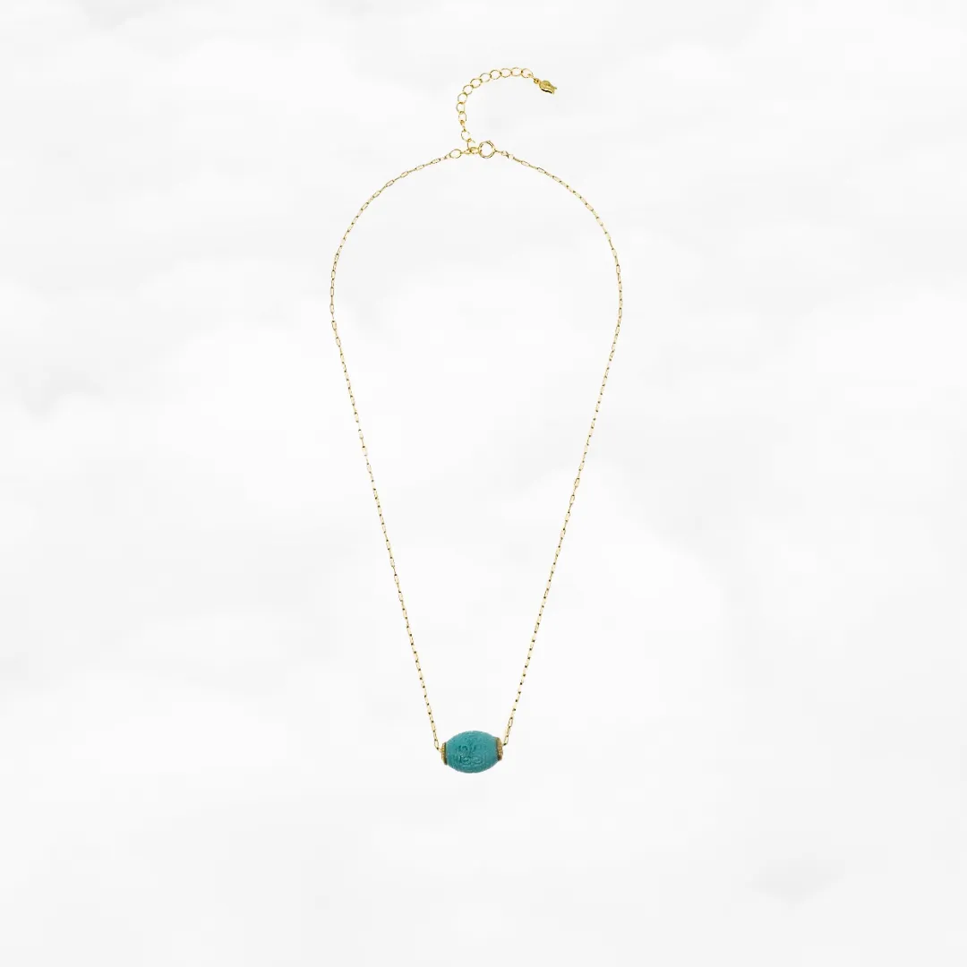 Auspicious Clouds Turquoise Gemstone Necklace