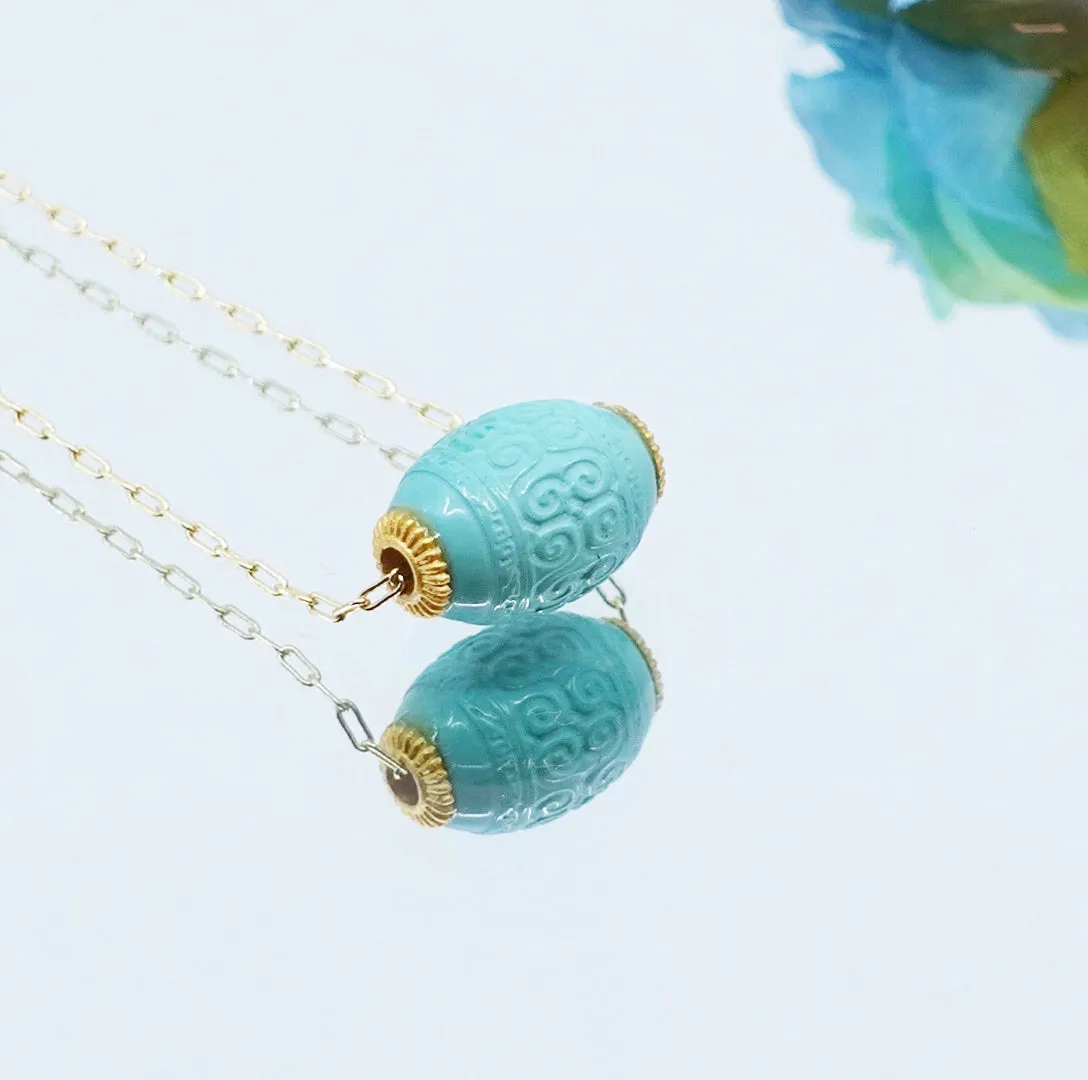 Auspicious Clouds Turquoise Gemstone Necklace