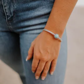 Aztec Stamped Turquoise Stone Cuff