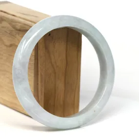 Baikalla Natural Burmese Light Grey - Green Jadeite Jade Bangle Bracelet (62.80mm) #T306