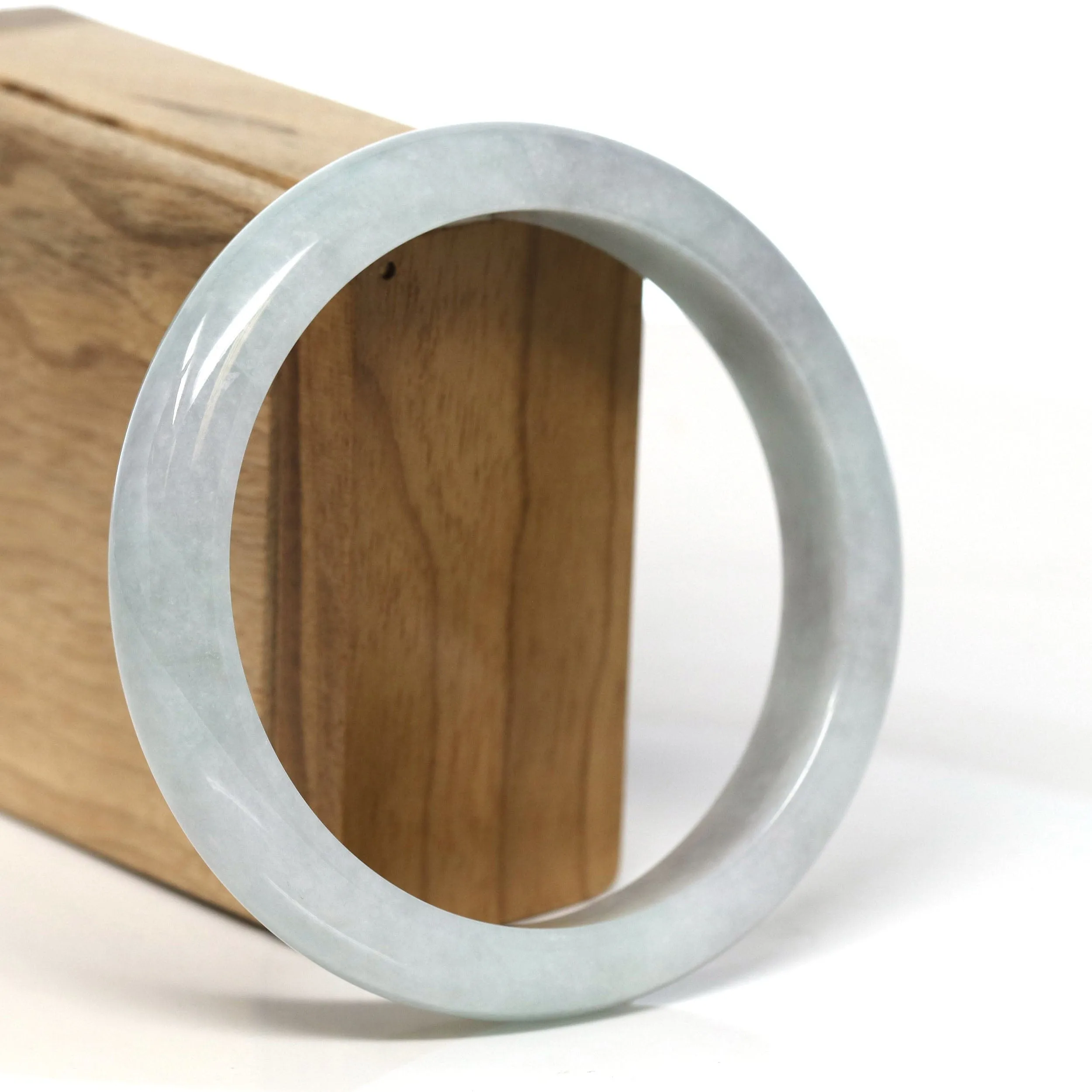 Baikalla Natural Burmese Light Grey - Green Jadeite Jade Bangle Bracelet (62.80mm) #T306