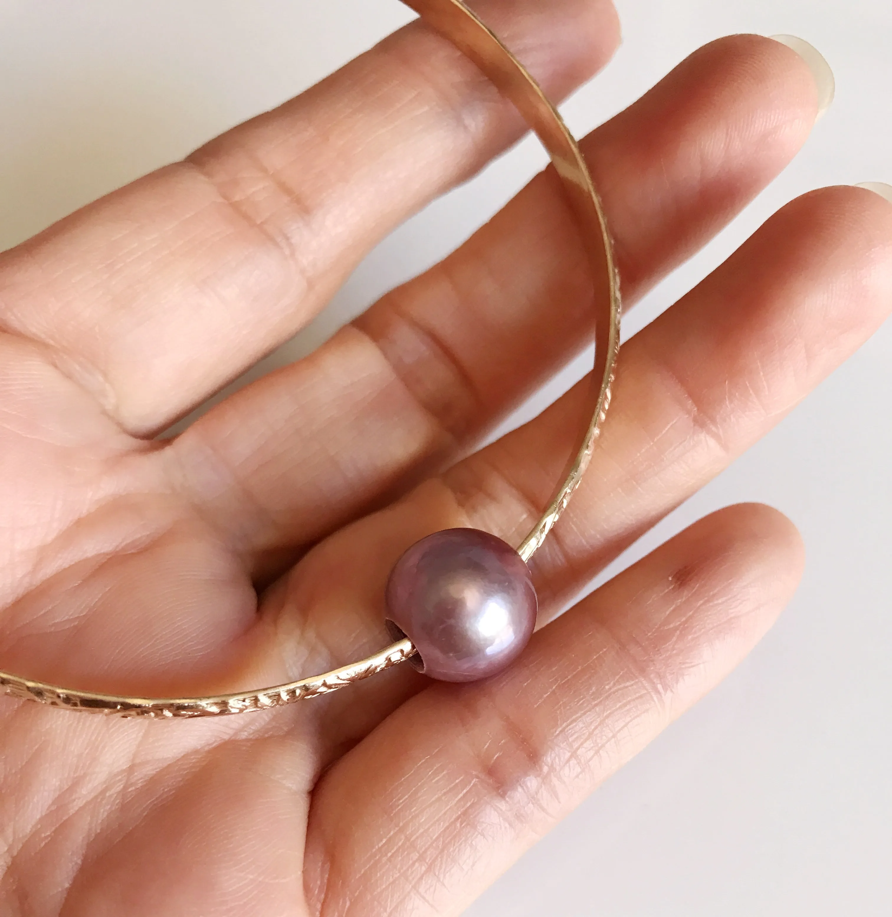 Bangle ALII - lavender Edison pearl (B343)