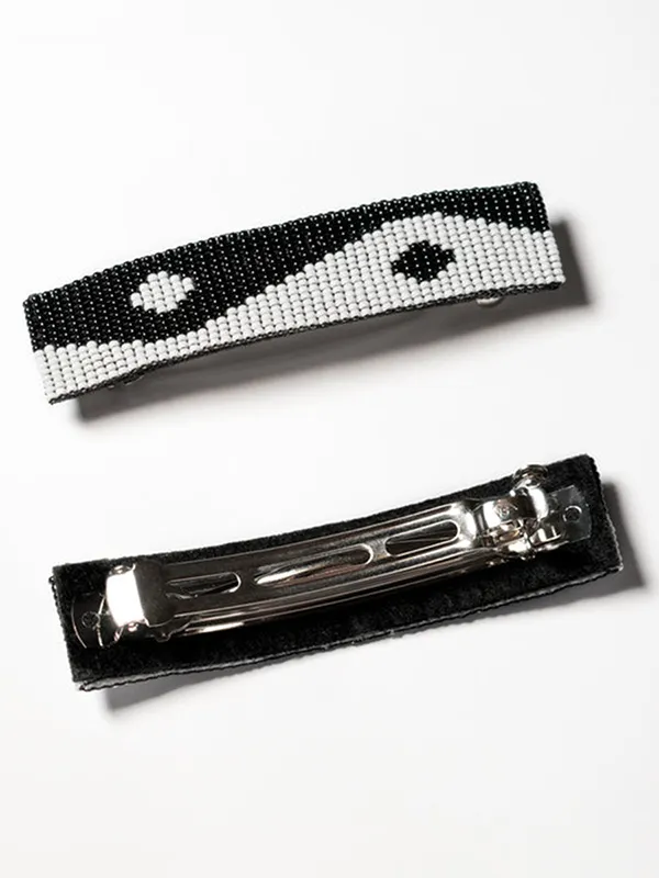 Beaded Yin Yang French Barrette