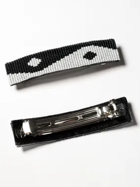 Beaded Yin Yang French Barrette