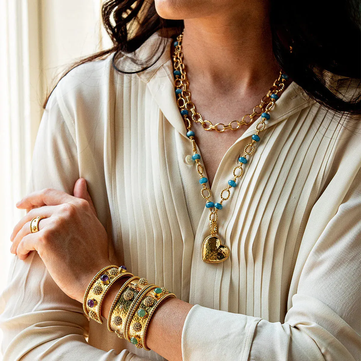 Berry & Bead 24" Chain - Ocean Jade