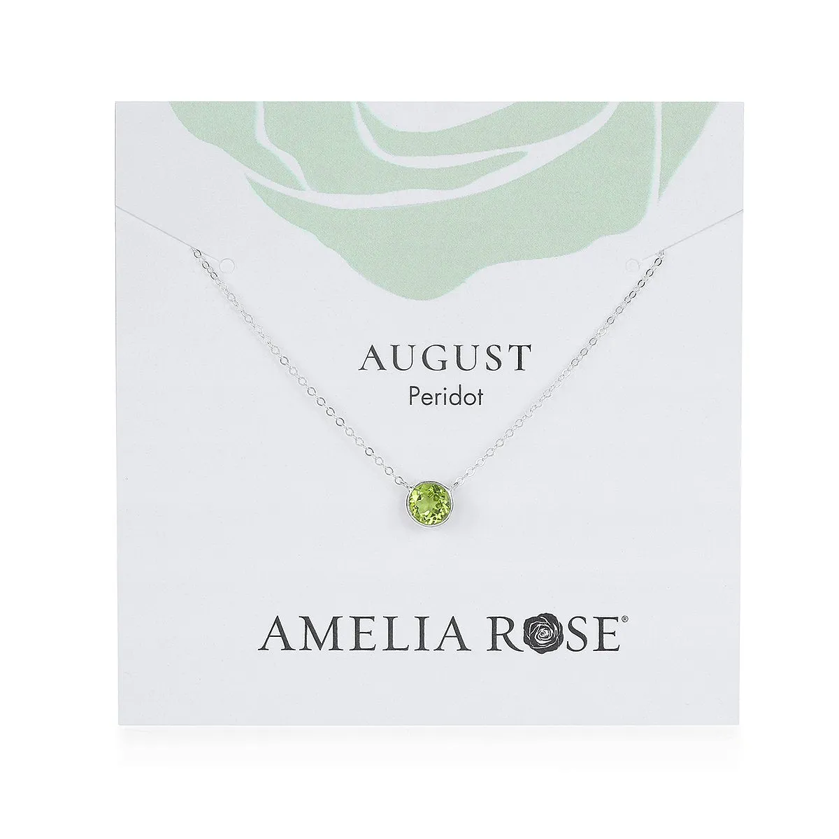 Birthstone Solitaire Necklace-August Peridot