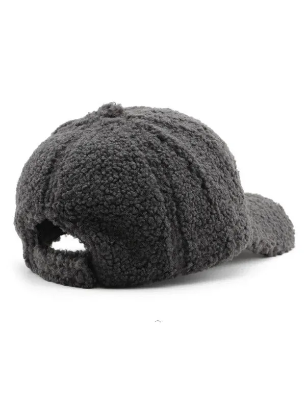 Black Artificial Wool Cap