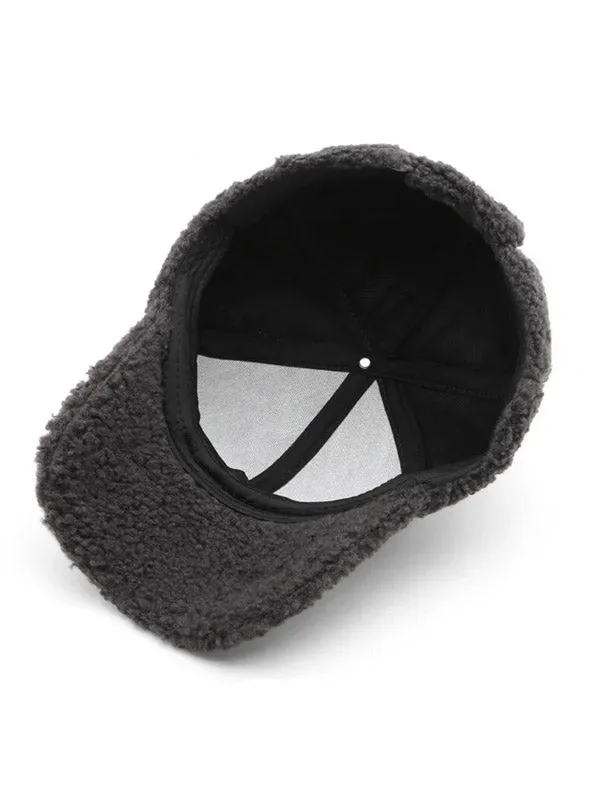 Black Artificial Wool Cap