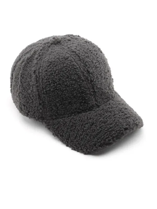 Black Artificial Wool Cap